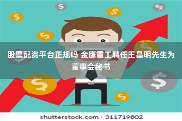 股票配资平台正规吗 金鹰重工聘任王昌明先生为董事会秘书