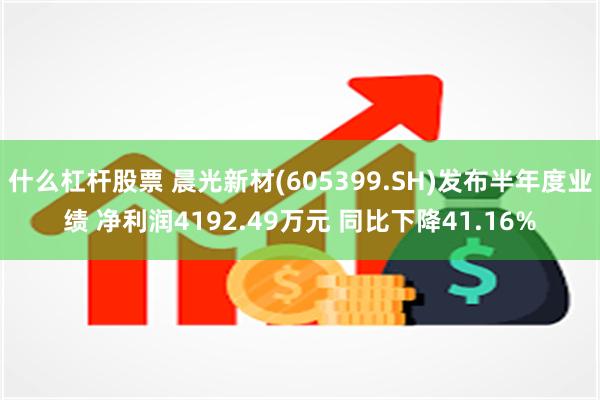 什么杠杆股票 晨光新材(605399.SH)发布半年度业绩 净利润4192.49万元 同比下降41.16%