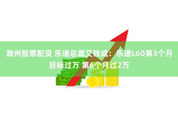 滁州股票配资 乐道总裁艾铁成：乐道L60第3个月目标过万 第6个月过2万